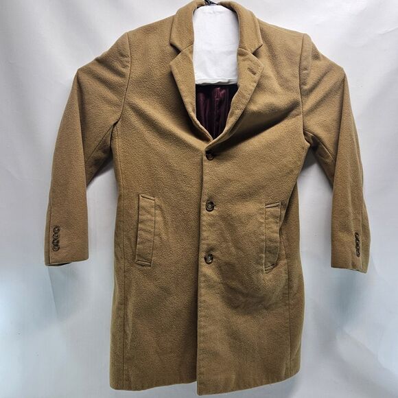 Michael Kors Wool Cashmere Coat 42L | Camel | Burgundy Lining | Used - Picture 1 of 16